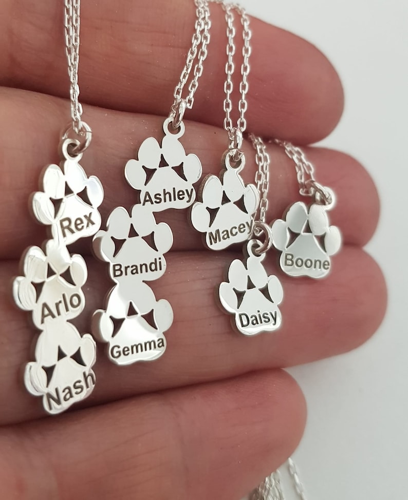 Tiny Paw Print Necklace, Silver Dog Paw Necklace, Pet Paw Necklace, Paw Pendant, Pet Lover Gift image 5