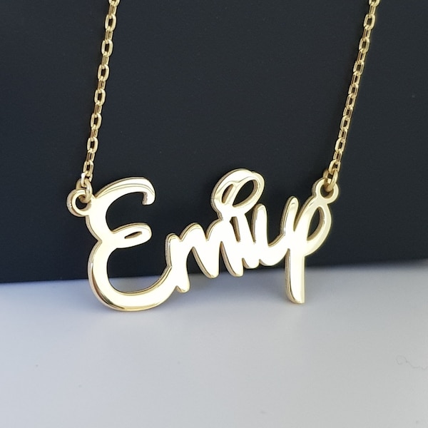 Gold Custom Name Necklace, Cartoon Necklace, Silver Name Necklace, 14K Gold Necklace, Disney Lover Gift, Mom Gift