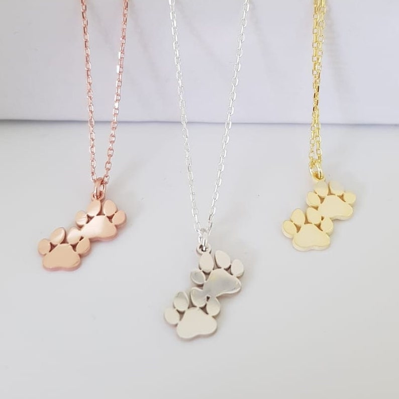 Tiny Paw Print Necklace, Silver Dog Paw Necklace, Pet Paw Necklace, Paw Pendant, Pet Lover Gift image 7
