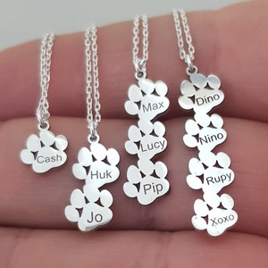 Paw Print Necklace, Custom Tiny Paw Necklace, Dog Paw Necklace, Silver Pet Jewelry, Dog Lover Gift