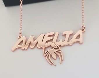 Personalized Name Necklace, Custom Name Necklace, Silver Handmade Necklace, Handmade Jewelry, Cartoon Pendant, Special Gift