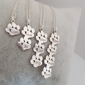 Tiny Paw Print Necklace, Silver Dog Paw Necklace, Pet Paw Necklace, Paw Pendant, Pet Lover Gift image 6
