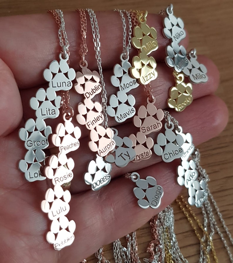 Tiny Paw Print Necklace, Silver Dog Paw Necklace, Pet Paw Necklace, Paw Pendant, Pet Lover Gift image 3