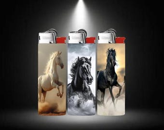 Beautiful Horse Bic lighter sets