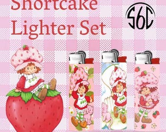 Shortcake Bic lighter set