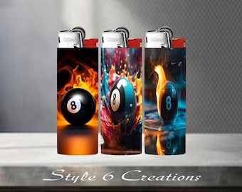 8-Ball Bic Lighter Set