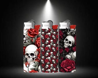 Skulls and Roses Bic Lighter sets