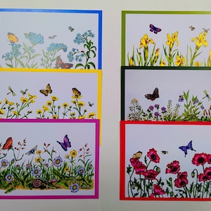 Set ansichtkaarten met wilde bloemen