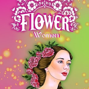 Malbuch mit anmutigen Frauenporträts, Malbuch mit blumigen Frisuren, entspannende Aktivität, kreatives Geschenk für Frauen