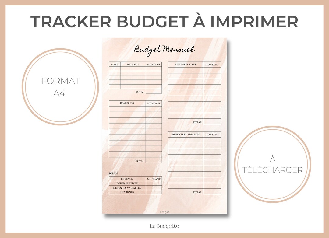 Budget Mensuel A4 à Imprimer. - Etsy France