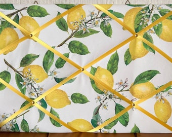 Memoboard Zitrone, Designerstoff, 40x60 cm