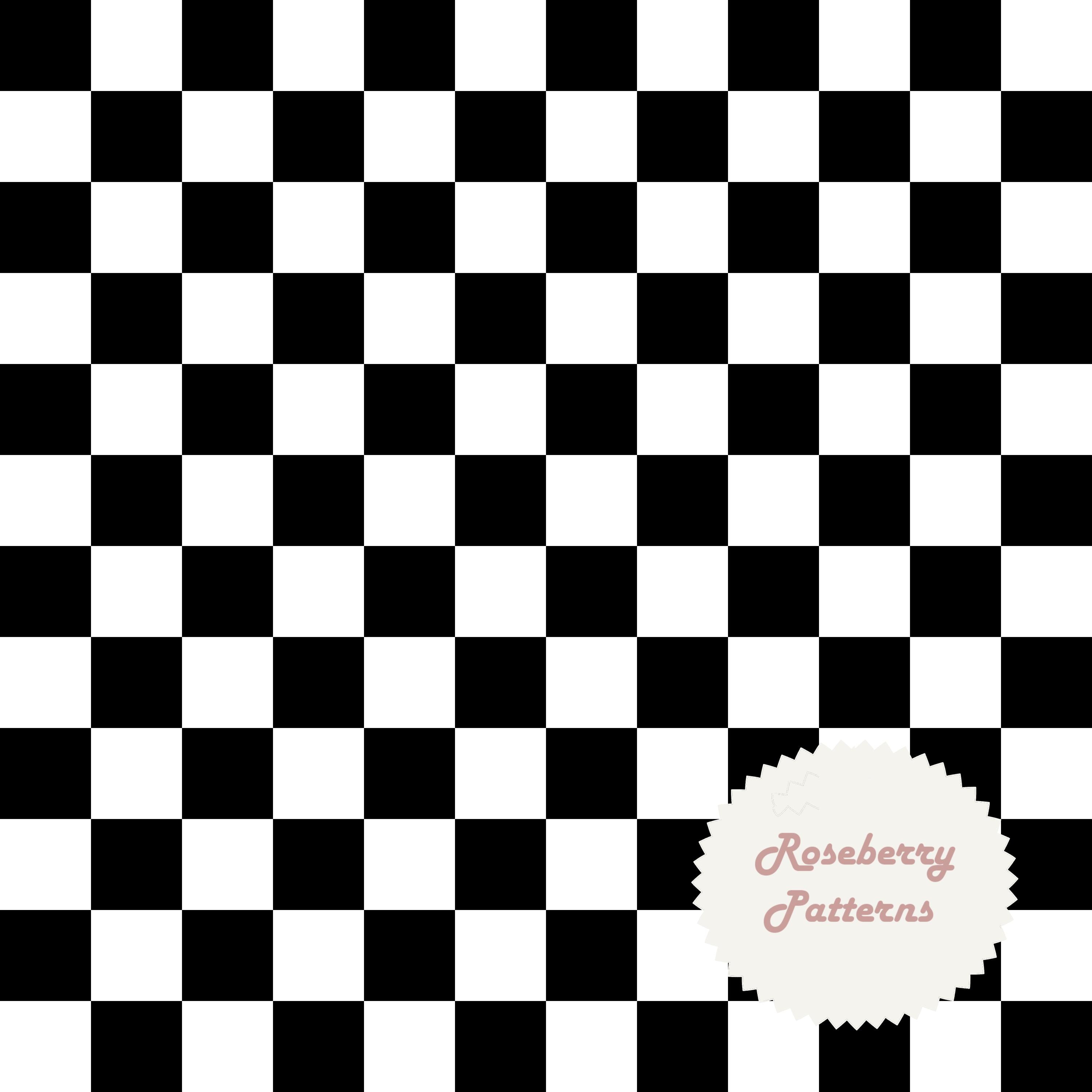 Black White Checker Seamless Repeat Pattern Transparent PNG & JPEG