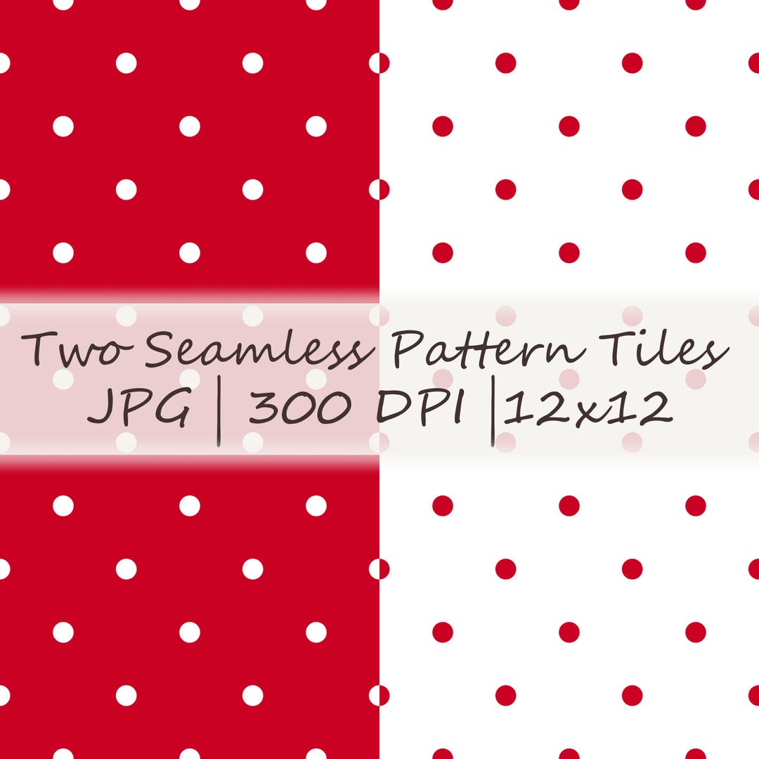 Red White Polka Dots Seamless Repeat Pattern JPEG - Etsy