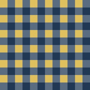 May include: A seamless pattern of alternating yellow and dark blue squares.