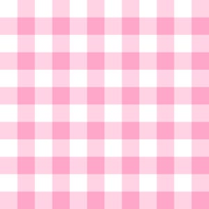 May include: A pink and white checkered pattern. The pattern is made up of alternating squares of pink and white.