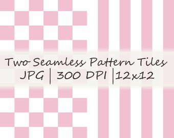 Fairy Tale Checker & Stripe Seamless Repeat Pattern JPEG