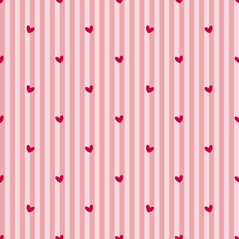 Alternating Heart Pattern Pinstripe Hearts Seamless Repeat Pattern PNG & JPEG - Etsy