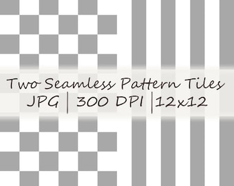 Stone Gray Checker & Stripe Seamless Repeat Pattern JPEG