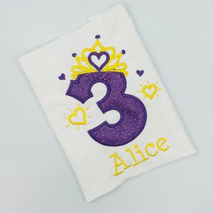 3rd Birthday Princess Shirt, Princess Birthday Girl Shirt, Princess Crown Birthday Shirt, Birthday Princess Shirt, Number With Crown