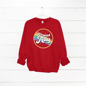 Proud Ally Sweatshirt, Cute Jumper, Valentine&#39;s Jumper, LBGTQ Sweater, Gift for him, Gift for her, Gift for them