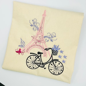 Paris bestickte Tragetasche, Tasche fürs Leben, Geschenk für sie, Geschenk für Mama, Geschenk für Oma