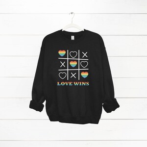 Love Wins Sweatshirt, Cute Jumper, Valentine&#39;s Jumper, LBGTQ Sweater, Gift for him, Gift for her, Gift for them