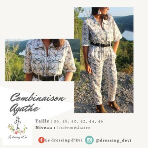 PDF pattern - Agathe jumpsuit, sewing tutorial