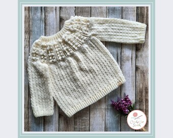 Powder Sweater / Baby Sweater / Baby Jumper / Handmade Baby / Baby Outfit / Cute Baby Clothing / Unisex / Mon Petit Violon