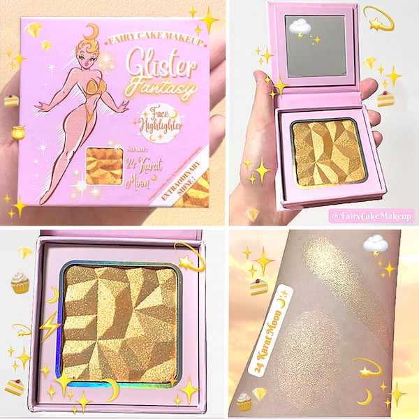 Glitter Fantasy Textmarker 24 Karat Mond | Cartoon Make-up | TikTok Makeup | Kawaii Make-up | Virales Makeup | Face Highlighter