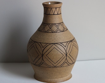 Speckled Brown Geometric Vase