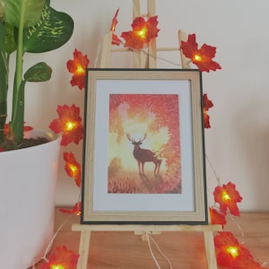 Cerf en automne - Impression carte A5