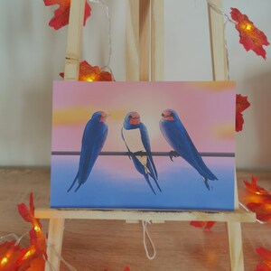 Hirondelles rustiques - Impression Carte A5