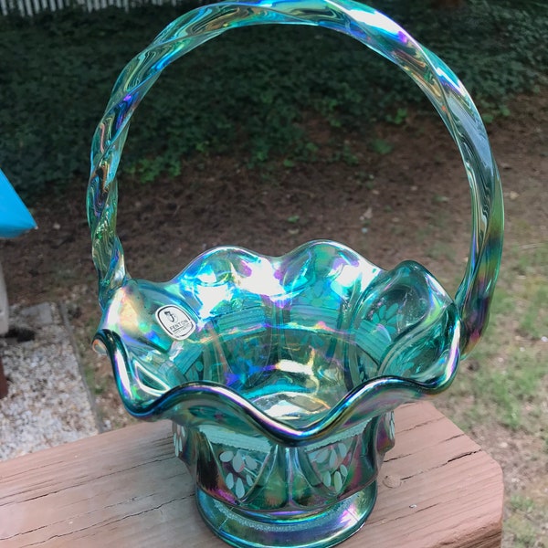 Fenton Glass Basket Etsy
