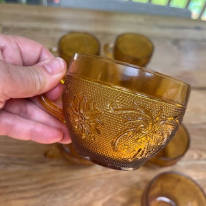 Seven - Amber Vintage Indiana Tiara Sandwich Tea Cups