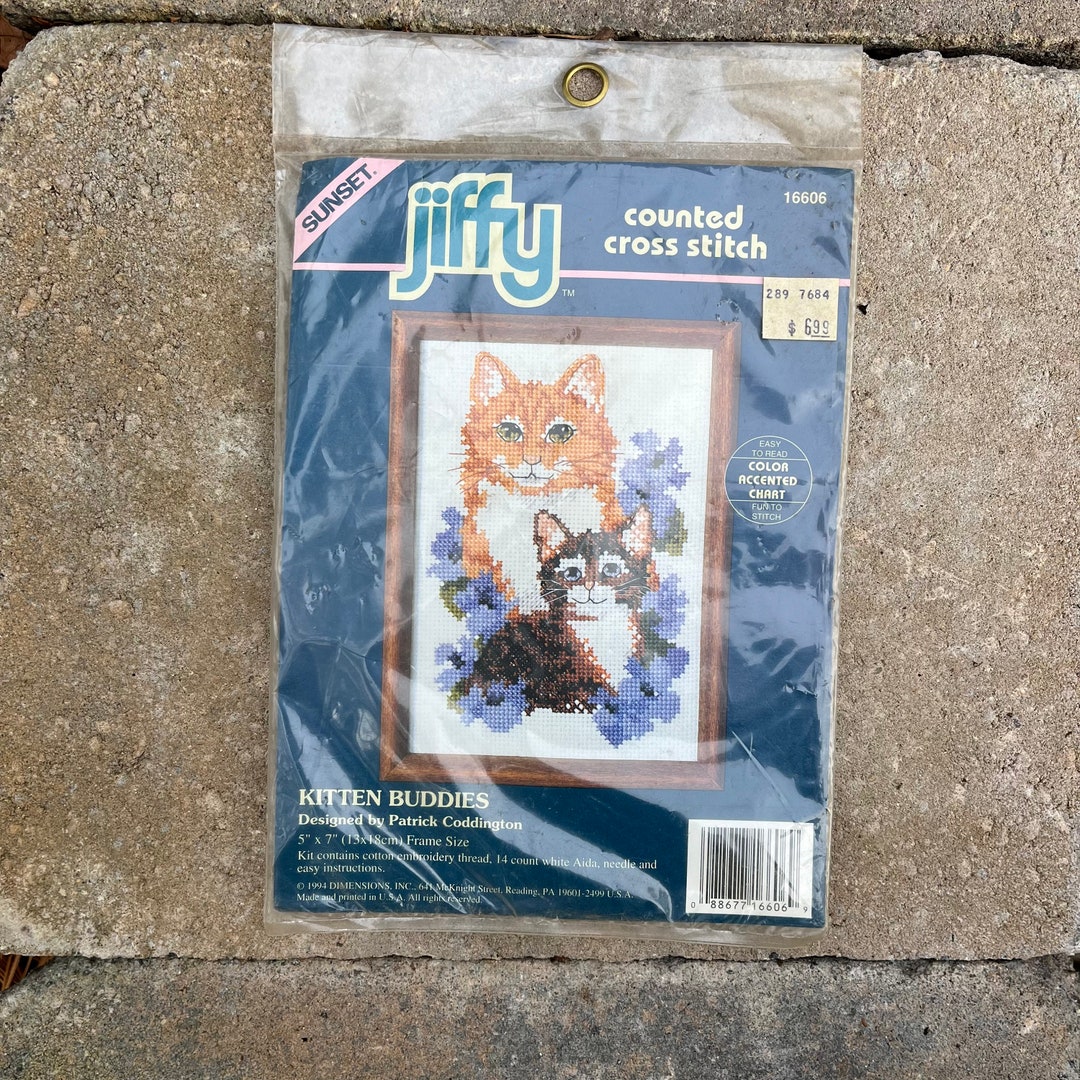 Sunset Jiffy Counted Cross Stitch Kit kitten Buddies Etsy
