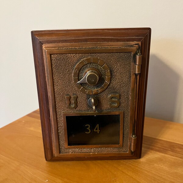 Antique USPS Post Office Box Door Bank