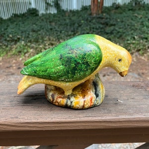 Vintage Tiki Style Hand-painted Tropical Bird Ceramic Figurine