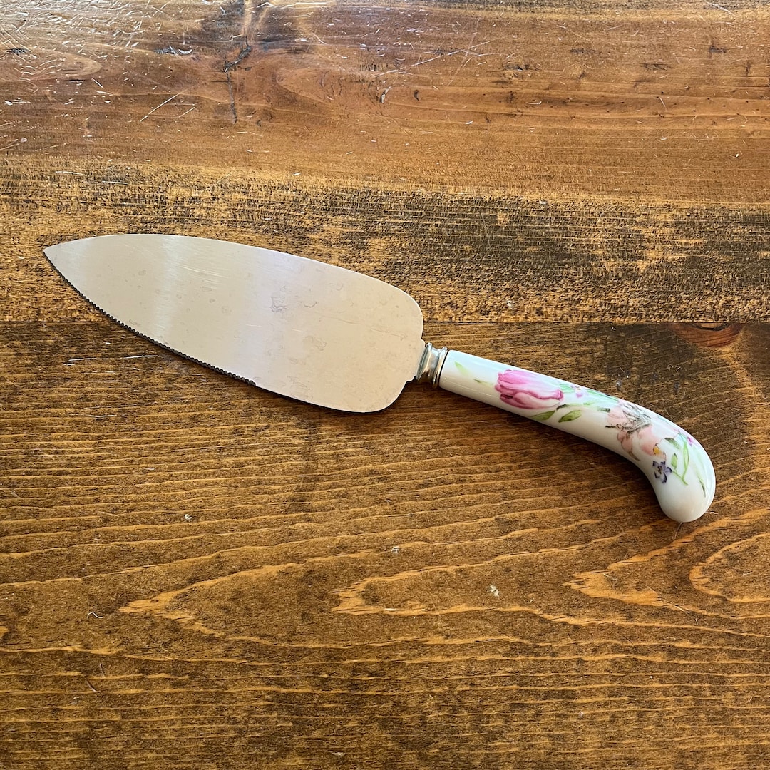 Vintage Sheffield Cake Knife Stainless Steel With Floral Etsy