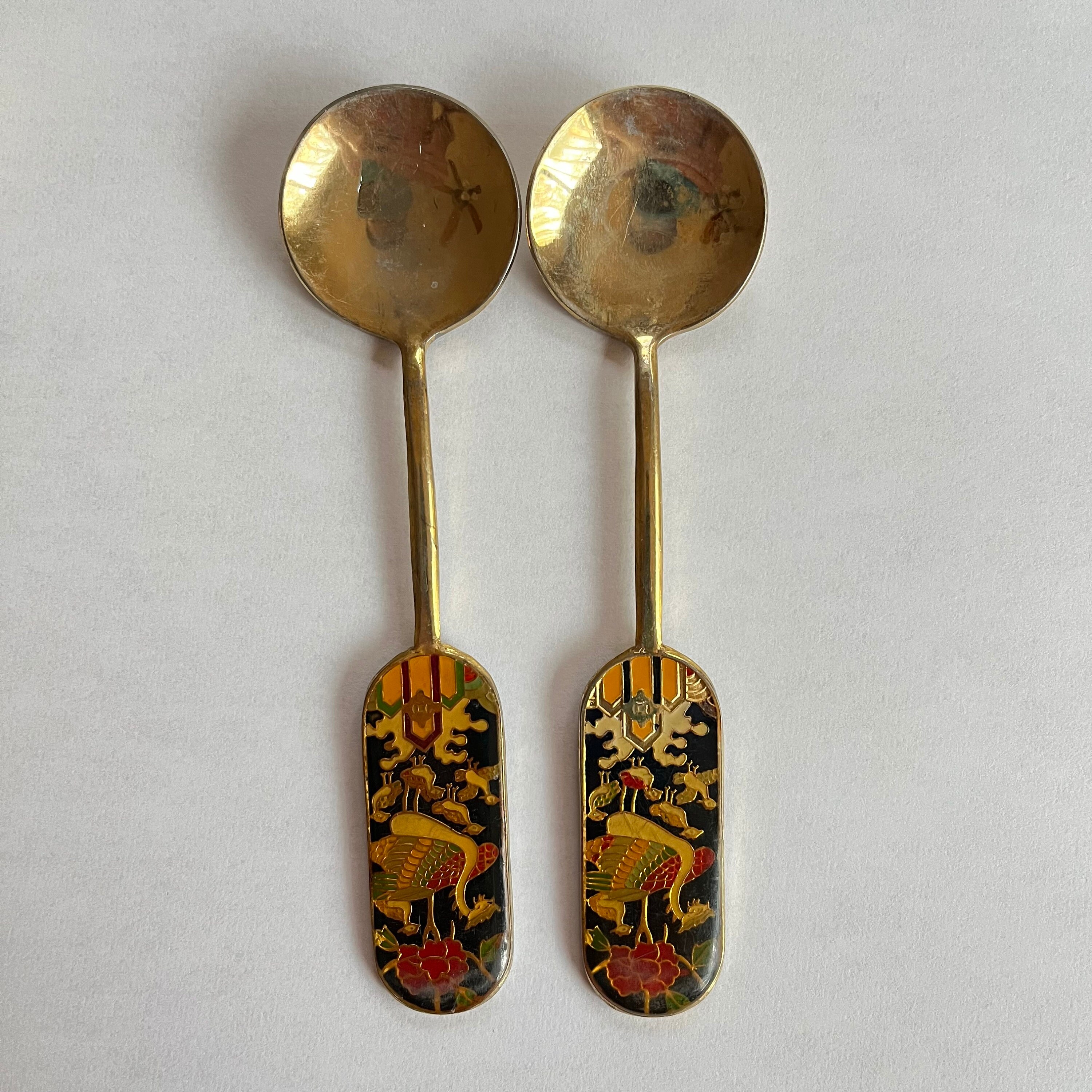 Vintage Korean Small Spoons and Forks by Saechen With 24K Gold Etsy