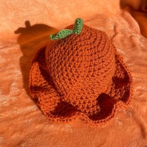 Crochet Orange Bucket Hat