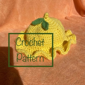 Crochet Lemon Bucket Hat- Crochet Pattern (Please read item description before purchasing)