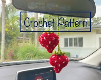 Crochet Pattern- Strawberries Car Charm