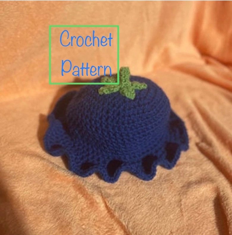 39 Blueberry Crochet Patterns for Fruit-Inspired Amigurumi, Keychains, Plushies, and More 12 Crochet Pattern- Blueberry Bucket Hat (Please read item
