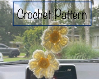 Crochet Pattern- Daisies Car Charm