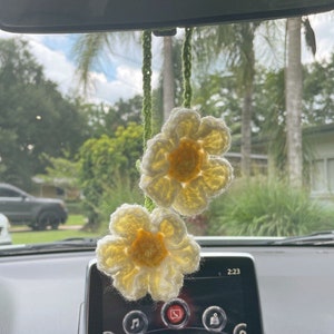 Crochet Daisies Car Charm