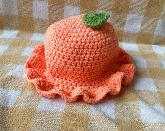 Crochet Peach Bucket Hat