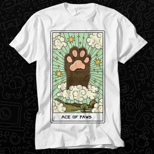 Maglietta con carta dei tarocchi Ace of Paws, cartomante, regalo unisex, maglietta per adulti, musica vintage, miglior film OZ468