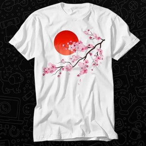 Maglietta con albero di ciliegio in fiore giapponese orientale, regalo per donna, uomo, unisex, maglietta per adulti, musica vintage, miglior film OZ307