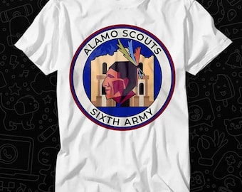 Alamo Scouts Retro WW2 World War II T Shirt Gift For Womens Mens Unisex Top Adult Tee Vintage Music Best Movie OZ403