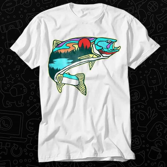 Fly Fish Nature Planet Universe Art T Shirt Gift for Womens Mens Unisex Top  Adult Tee Vintage Music Best Movie OZ116 -  Canada